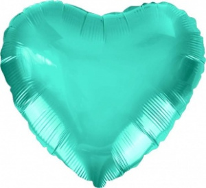 Шар фольгированный сердце 19" (Агура) цвет Бискайский зеленый 1 шт