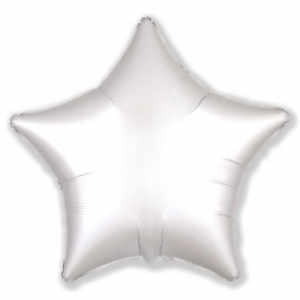 Шар фольгированный звезда 21" (Агура) цвет белый сатин1 шт