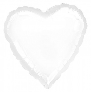Шар фольгированный сердце 19" (Агура) цвет белый 1 шт