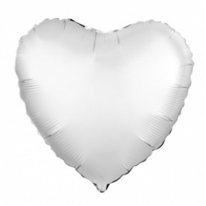 Шар фольгированный сердце 19" (Агура) цвет белый жемчужный 1 шт