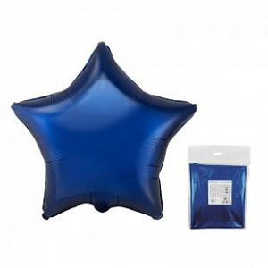 Шар фольгированный звезда  32"(76 см) Темно синяя 1 шт