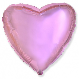 Шар фигура фольгированная 32"/78см сердце цвет нежно-розовое