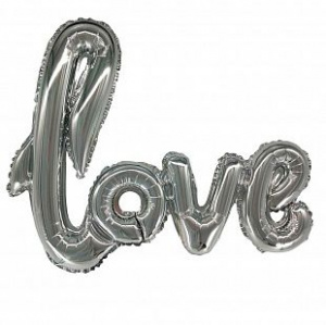Шар фигура фольгированная буквы Love серебро 1 шт